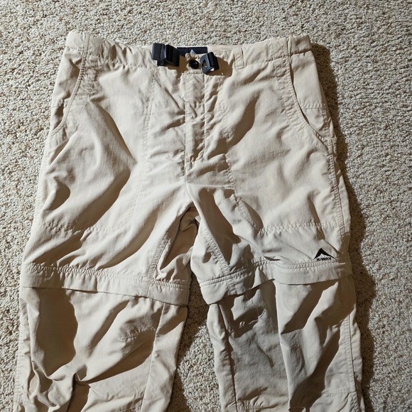 K-Way Pants Mens 34 Convertible Beige Hiking Nylon Outdoor Cargo Zip Off Legs - Picture 2 of 11
